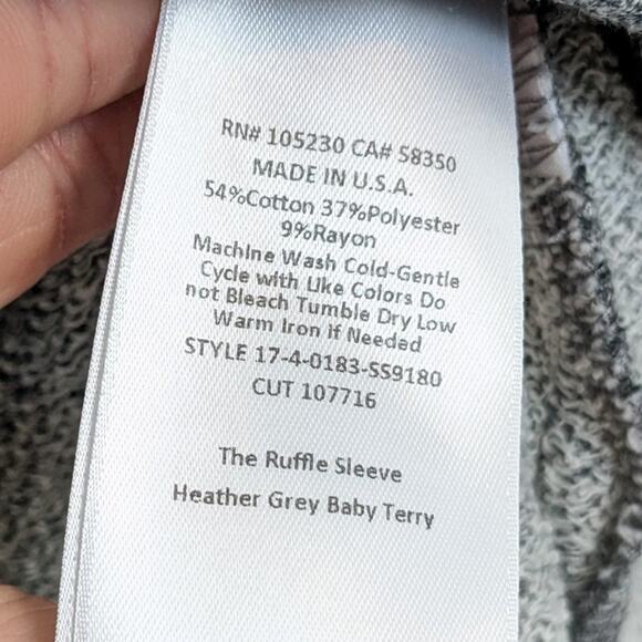 Current Elliot Grey The Ruffle Sleeve Sweatshirt Size XS - Picture 7 of 8